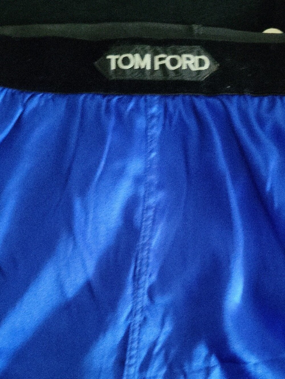 Tom Ford Black-Waistband Royal Blue Silk Shorts Size Small - Picture 8 of 9